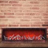 Lampada da Tavolo Lanterna 3 Led Effetto Fuoco Camino finto 60x20cm...