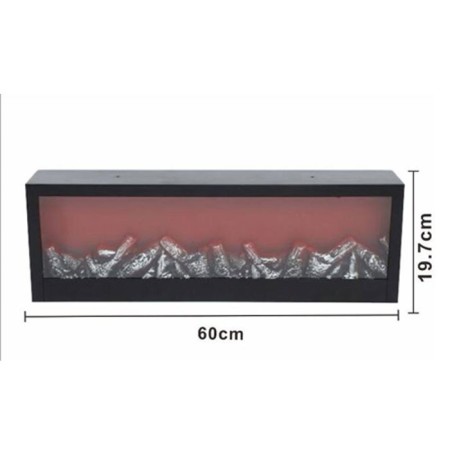 Lampada da Tavolo Lanterna 3 Led Effetto Fuoco Camino finto 60x20cm luce arredo