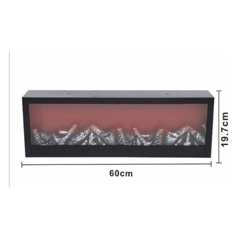 Lampada da Tavolo Lanterna 3 Led Effetto Fuoco Camino finto 60x20cm...