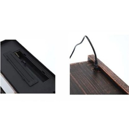 Lampada da Tavolo Lanterna 3 Led Effetto Fuoco Camino finto 60x20cm luce arredo