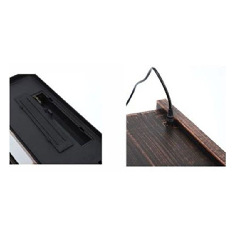 Lampada da Tavolo Lanterna 3 Led Effetto Fuoco Camino finto 60x20cm...