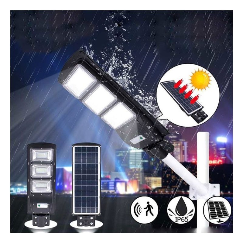 Hongu FARO LAMPIONE LED STRADALE GIARDINO FOTOVOLTAICO PANNELLO SOL...