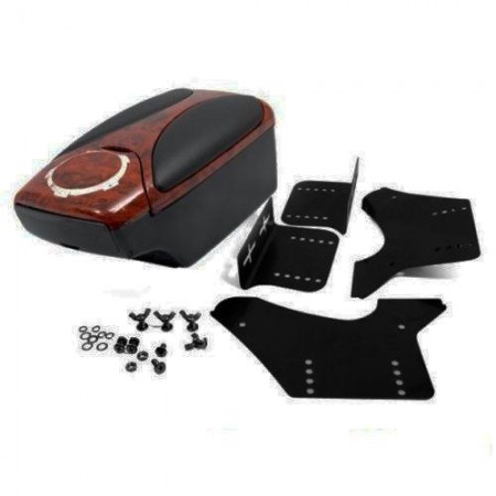 Bracciolo comodo simil legno auto universale regolabile due vani un porta bibite