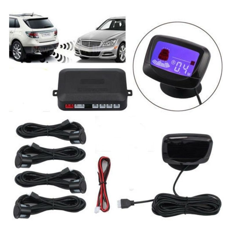 Andowl KIT 4 SENSORI DI PARCHEGGIO CON MINI DISPLAY LED ACUSTICO NE...