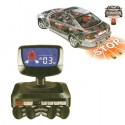KIT 4 SENSORI DI PARCHEGGIO CON MINI DISPLAY LED ACUSTICO NERO AUTO