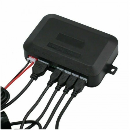KIT 4 SENSORI DI PARCHEGGIO CON MINI DISPLAY LED ACUSTICO NERO AUTO