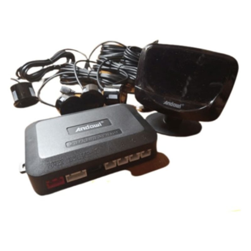 Andowl KIT 4 SENSORI DI PARCHEGGIO CON MINI DISPLAY LED ACUSTICO NE...
