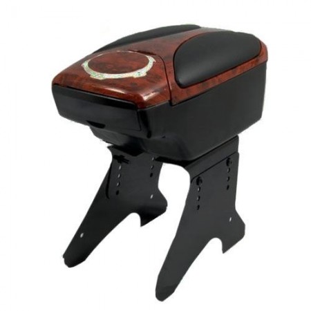 Bracciolo comodo simil legno auto universale regolabile due vani un porta bibite