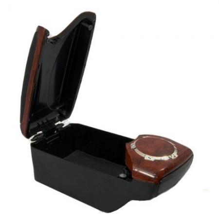 Bracciolo comodo simil legno auto universale regolabile due vani un porta bibite