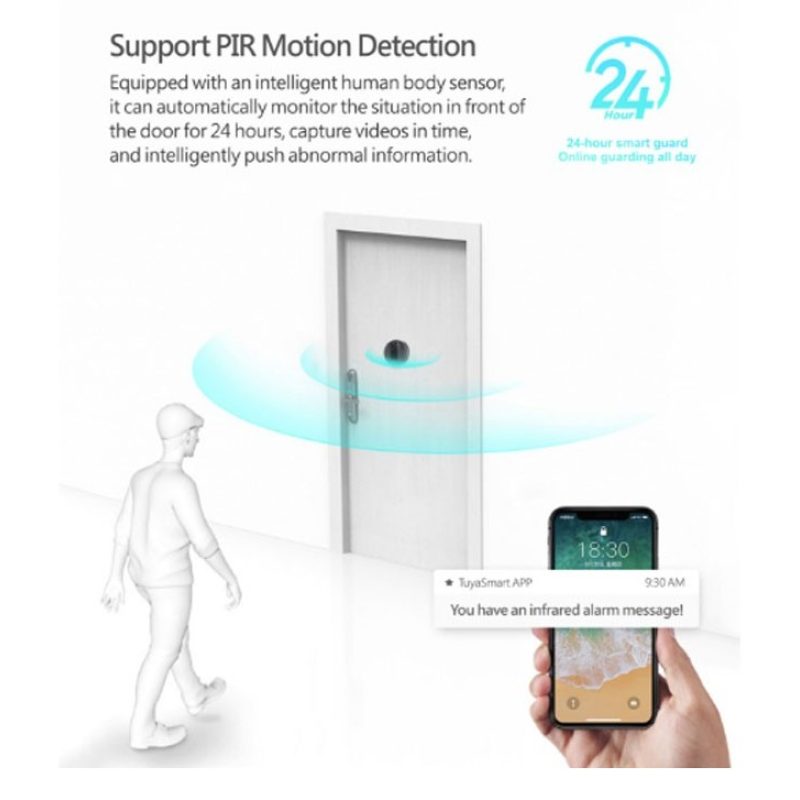 Tuya Tuya Spioncino Smart WiFi con Monitor LCD 2 MP a colori intell...