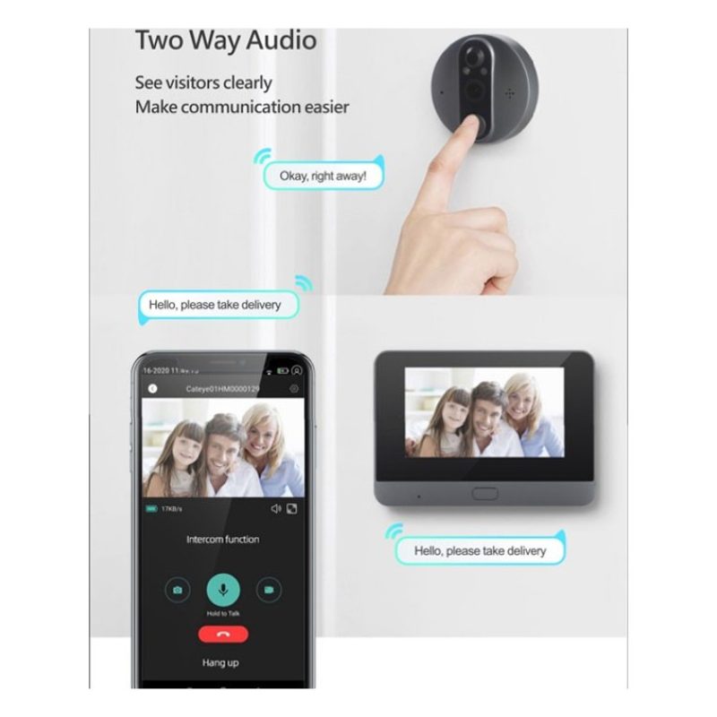 Tuya Tuya Spioncino Smart WiFi con Monitor LCD 2 MP a colori intell...