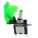 2x INTERRUTTORE AERONAUTICO TUNING AUTO MOTO KILL SWITCH LED SICURA 20A 12V verde