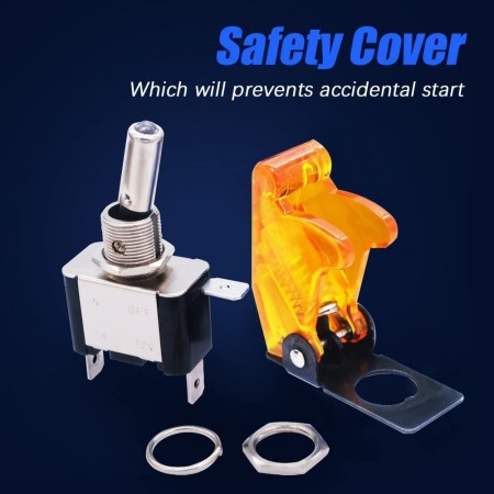 2X INTERRUTTORE AERONAUTICO TUNING AUTO MOTO KILL SWITCH LED SICURA 20A 12V