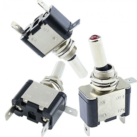 2X INTERRUTTORE AERONAUTICO TUNING AUTO MOTO KILL SWITCH LED SICURA 20A 12V 