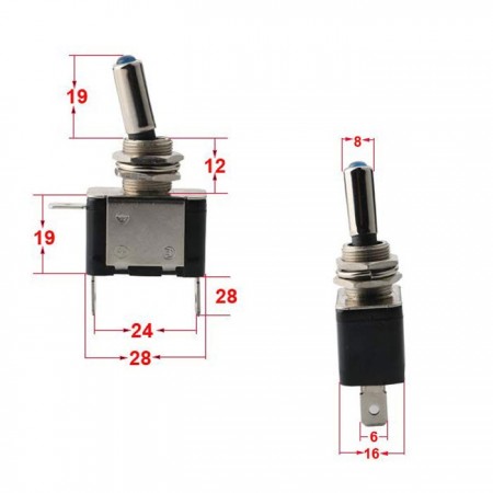 2X INTERRUTTORE AERONAUTICO TUNING AUTO MOTO KILL SWITCH LED SICURA 20A 12V 