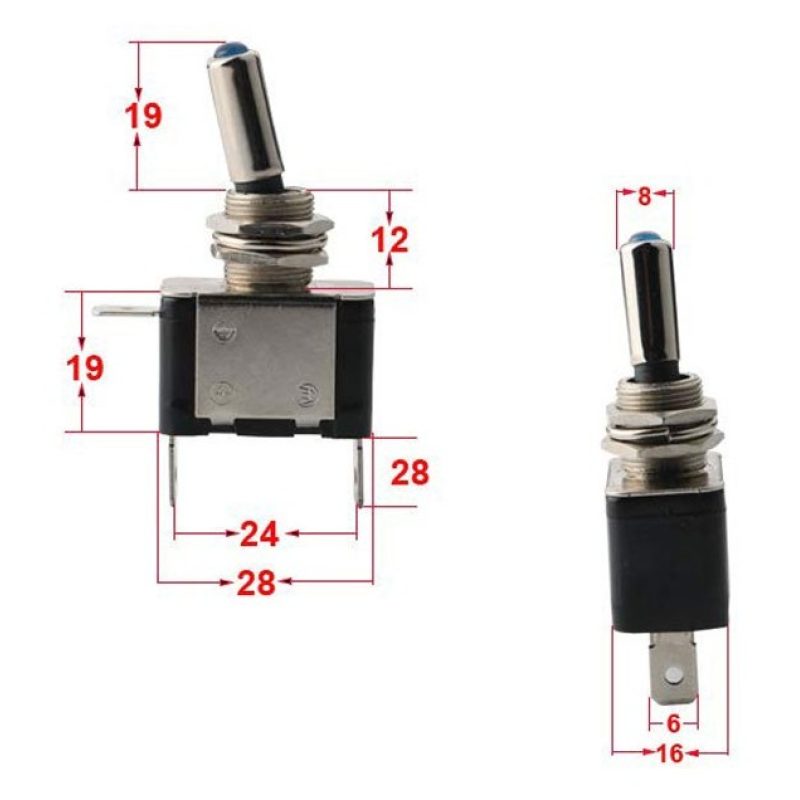 2X INTERRUTTORE AERONAUTICO TUNING AUTO MOTO KILL SWITCH LED SICURA...