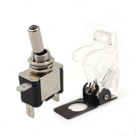 2X INTERRUTTORE AERONAUTICO TUNING AUTO MOTO KILL SWITCH LED SICURA 20A 12V 