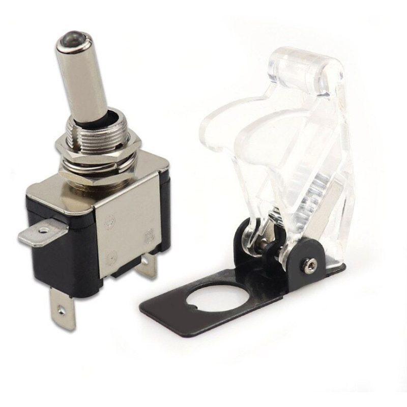 2X INTERRUTTORE AERONAUTICO TUNING AUTO MOTO KILL SWITCH LED SICURA...