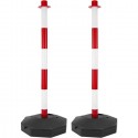 2 COLONNA SEGNALETICA PALETTO CON BASE ALTEZZA CM.90 BICOLORE STRADALE PLASTICA