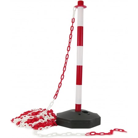 2 COLONNA SEGNALETICA PALETTO CON BASE ALTEZZA CM.90 BICOLORE STRADALE PLASTICA