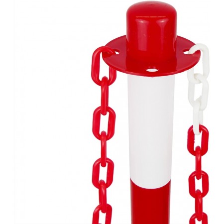 2 COLONNA SEGNALETICA PALETTO CON BASE ALTEZZA CM.90 BICOLORE STRADALE PLASTICA