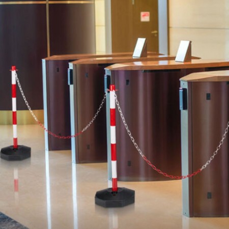 2 COLONNA SEGNALETICA PALETTO CON BASE ALTEZZA CM.90 BICOLORE STRADALE PLASTICA