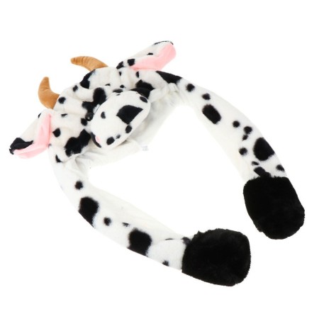 Cappello Orecchie Peluche Animali in Movimento premendo airbag Mucca vari colori