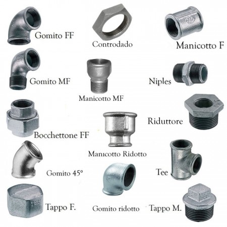 RACCORDERIA 1/2 RACCORDO RACCORDI IDRAULICI ACCIAIO INOX ACQUA/GAS RIDUTTORI