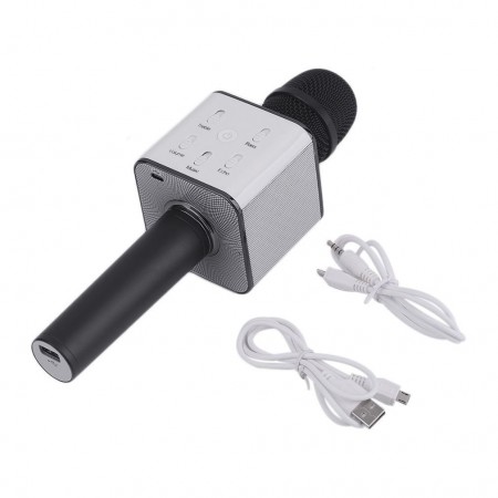 Microfono wireless bluetooth cassa integrata echo batteria karaoke altoparlante