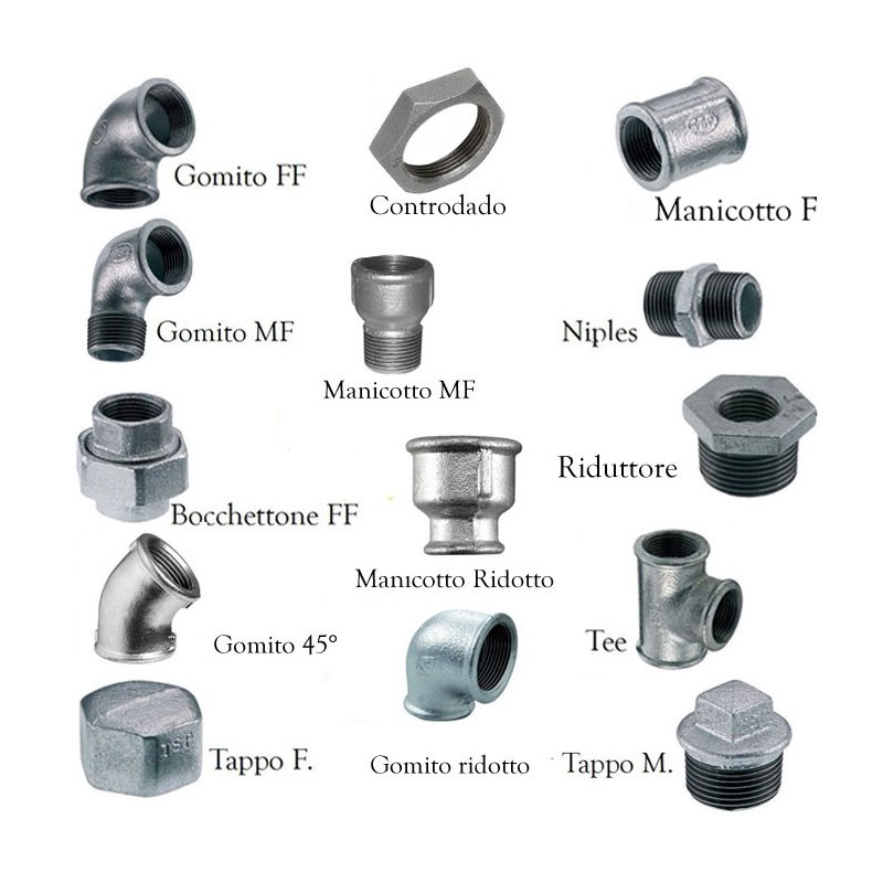 RACCORDERIA 3/4" RACCORDO RACCORDI IDRAULICI ACCIAIO INOX ACQUA/GAS RIDUTTORI