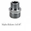 3 Raccordi maschio 3/4"x1" niples ridotto acqua acciaio inox idraulica impianti