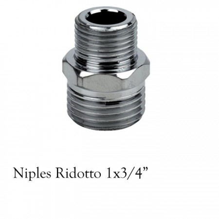 3 Raccordi maschio 3/4"x1" niples ridotto acqua acciaio inox idraulica impianti