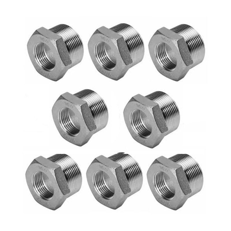 8 Raccordi MF 1/2x3/4" riduzioni riduttore acqua acciaio inox idraulica impianti