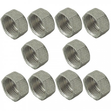 10 Tappi F 1/2" TAPPO FEMMINA RACCORDERIA RACCORDI IDRAULICI TUBO ACQUA GAS ARIA