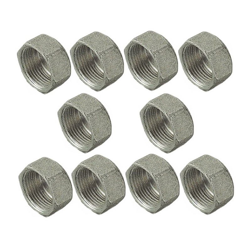 10 Tappi F 1/2" TAPPO FEMMINA RACCORDERIA RACCORDI IDRAULICI TUBO ACQUA GAS ARIA
