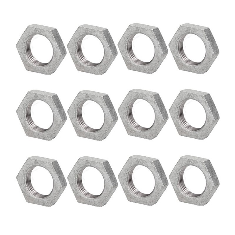 12x DADI ESAGONALI 1/2" controdado PASSO FILETTATURA tubi acqua gas idraulica