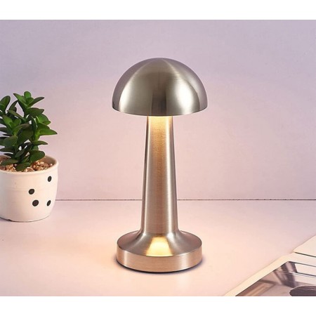LAMPADA TAVOLO ORO ROSA RICARICABILE USB EFFETTO TOUCH LUCE DECORATIVA TD-306