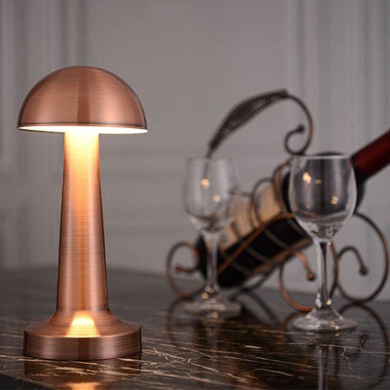 Hongu LAMPADA TAVOLO ORO ROSA RICARICABILE USB EFFETTO TOUCH LUCE D...