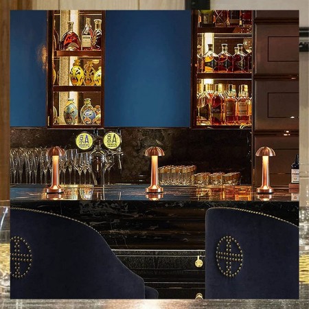 LAMPADA TAVOLO ORO ROSA RICARICABILE USB EFFETTO TOUCH LUCE DECORATIVA TD-306