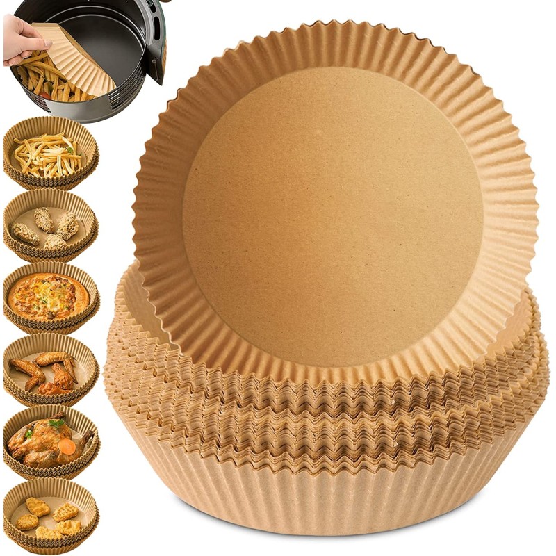 120 Pezzi Fodera di Carta Monouso da Forno per Friggitrice ad Aria Barbecue BBQ