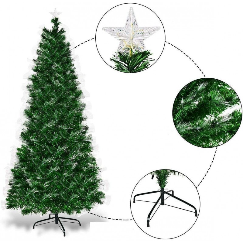 Hongu Albero di Natale a luci LED fibra ottica Artificiale 7 Colori...