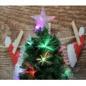 Albero di Natale a luci LED fibra ottica Artificiale 7 Colori RGB Verde 150cm