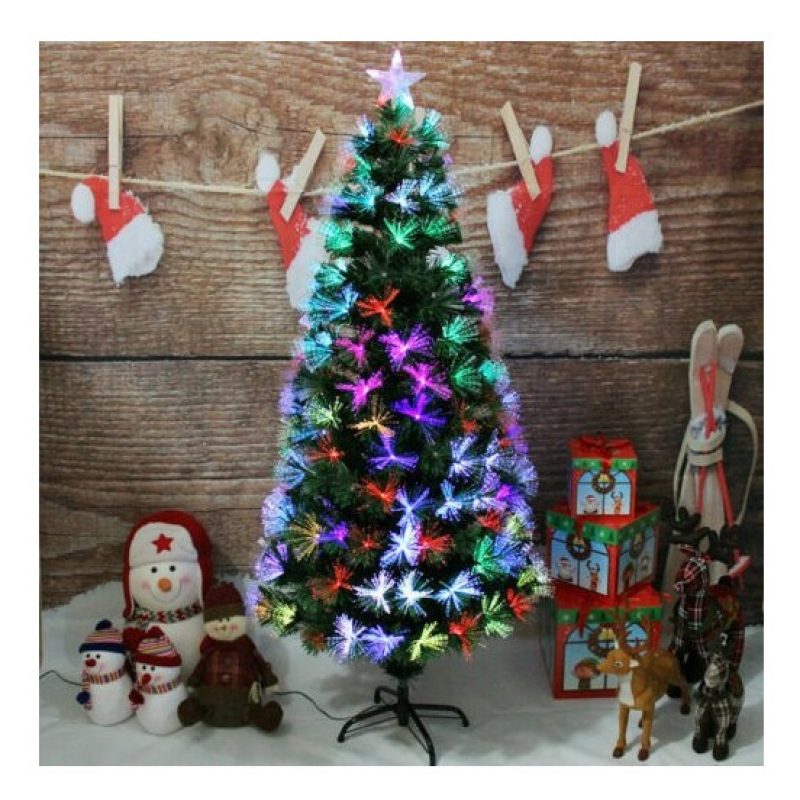 Hongu Albero di Natale a luci LED fibra ottica Artificiale 7 Colori...
