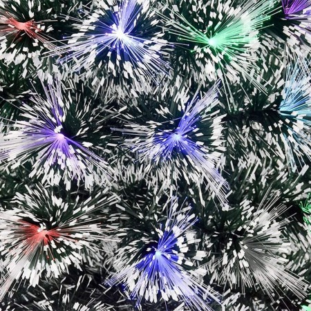 Albero di Natale a luci LED fibra ottica Artificiale 7 Colori RGB Bianco 150cm