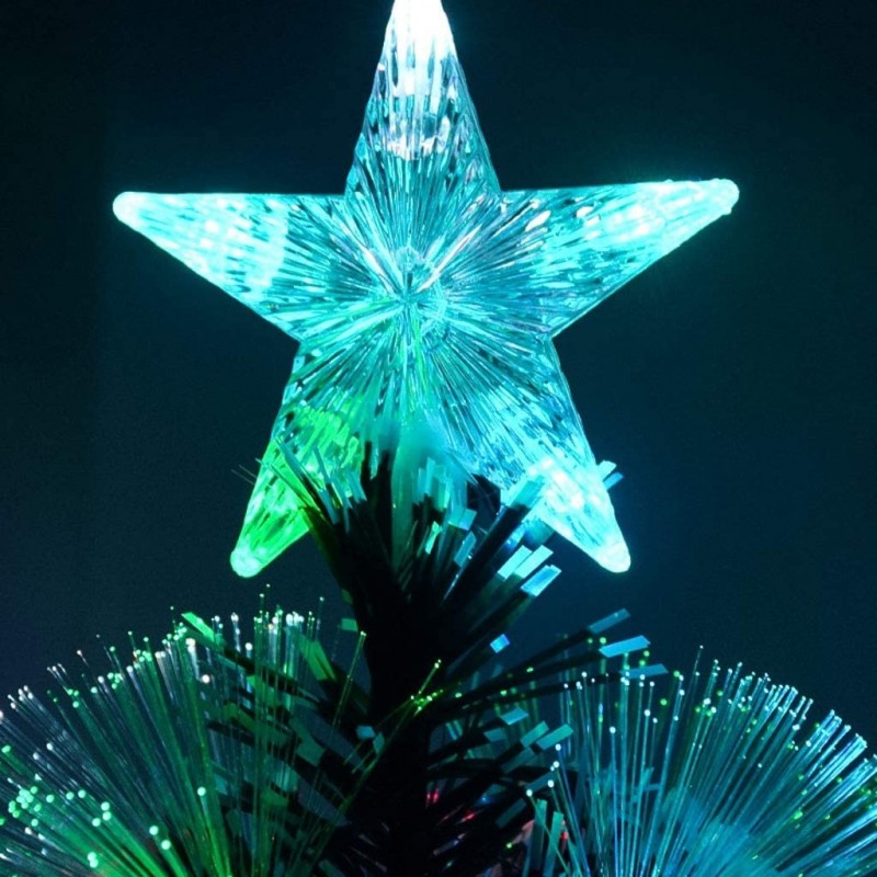 Albero di Natale a luci LED fibra ottica Artificiale 7 Colori RGB B...