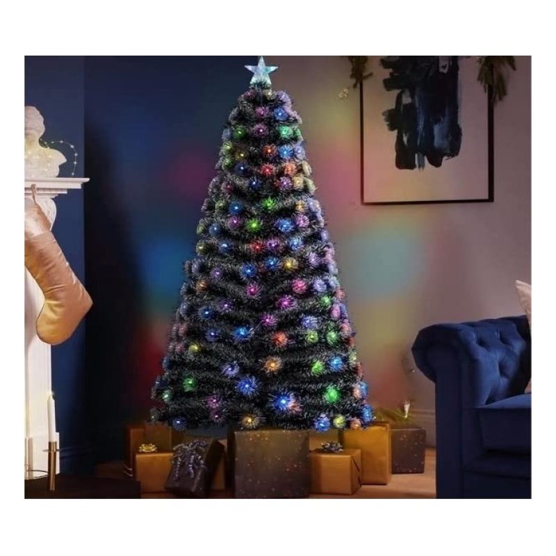 Albero di Natale a luci LED fibra ottica Artificiale 7 Colori RGB B...