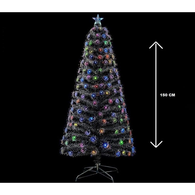 Albero di Natale a luci LED fibra ottica Artificiale 7 Colori RGB B...