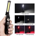 MINI TORCIA RICARICABILE USB LED COB MAGNETICA LUCE LAMPADA LAVORO TE-B0097