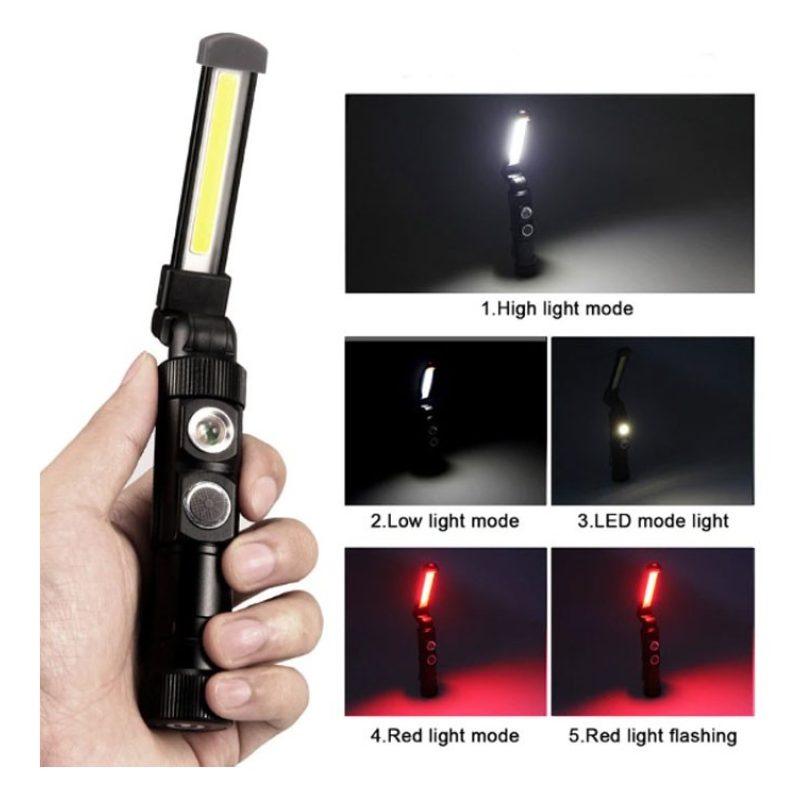 Hongu MINI TORCIA RICARICABILE USB LED COB MAGNETICA LUCE LAMPADA L...