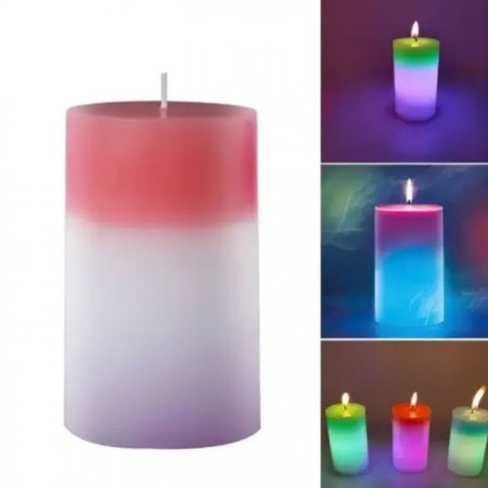 CANDELA MAGICA CANDLED CAMBIA COLORI LED VERA CERA ROSA RELAX IDEA REGALO CASA
